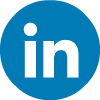 Round icon with LinkedIn's 'in' inside.